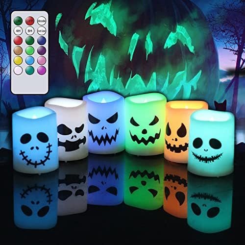 Halloween LED Tealight Candles, 6-Pack (Color Changing)